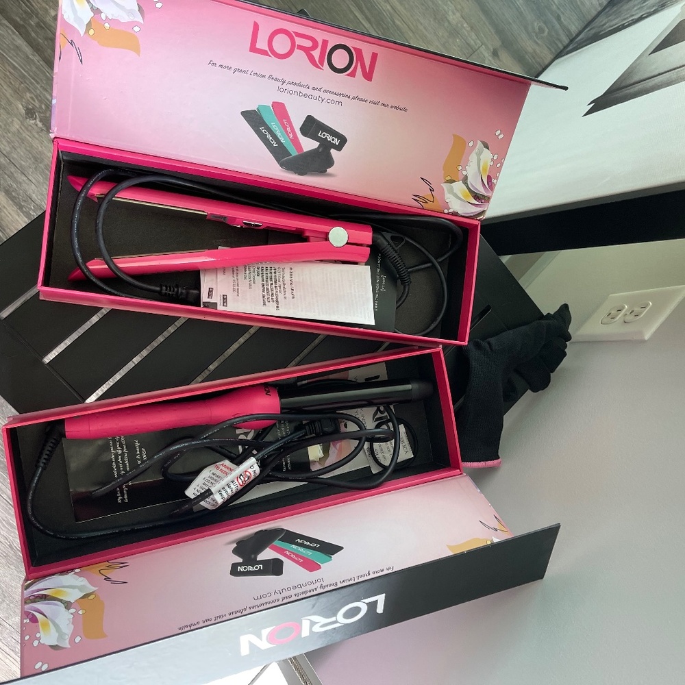 Titanium professional grade Flat Iron and Curling Wand bundle